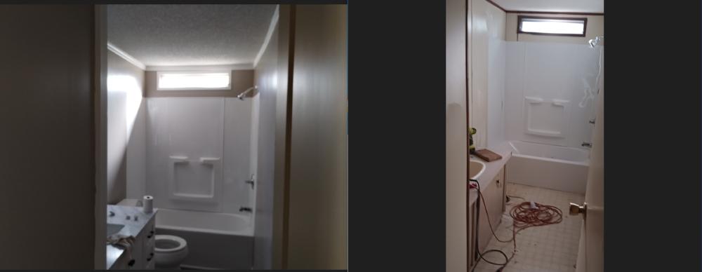 A collage of a bathroom, demonstrating bath remodeling by MJ Painting & Renovations in Cave Spring